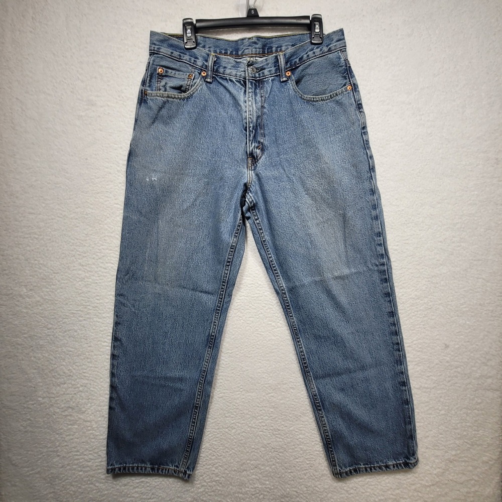 Levi's 550 Relaxed Fit Tapered Mens 35x30 (32x28) Medium Wash Blue Denim Jeans
